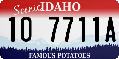 ID license plate 1O7711A