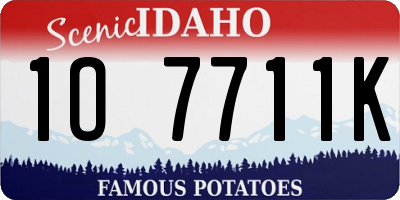 ID license plate 1O7711K