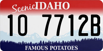 ID license plate 1O7712B