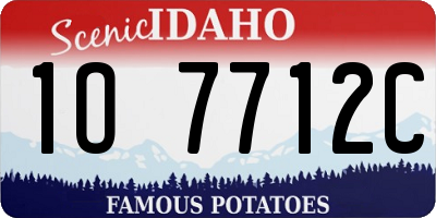 ID license plate 1O7712C