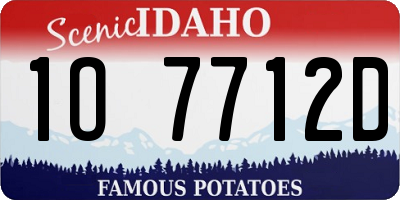 ID license plate 1O7712D