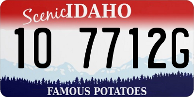 ID license plate 1O7712G