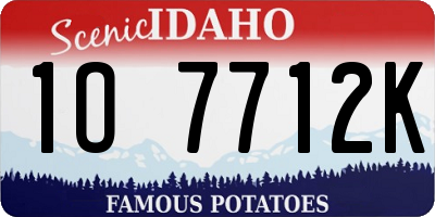 ID license plate 1O7712K