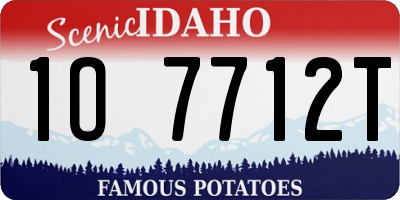 ID license plate 1O7712T
