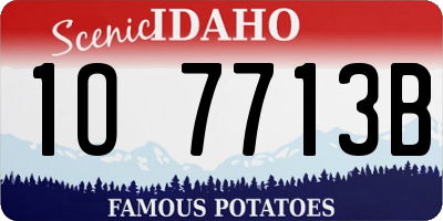 ID license plate 1O7713B