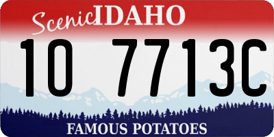 ID license plate 1O7713C