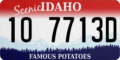 ID license plate 1O7713D