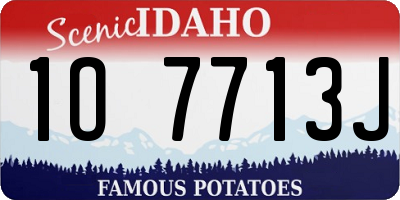ID license plate 1O7713J