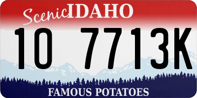 ID license plate 1O7713K