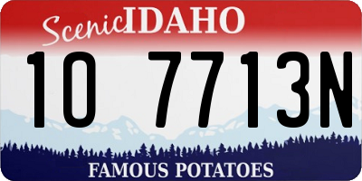 ID license plate 1O7713N