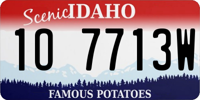 ID license plate 1O7713W