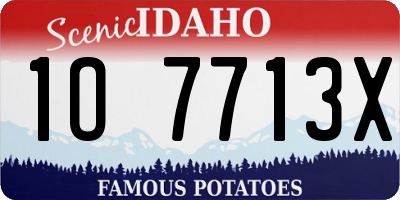 ID license plate 1O7713X