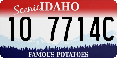 ID license plate 1O7714C