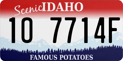 ID license plate 1O7714F