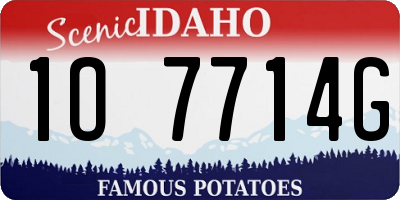 ID license plate 1O7714G