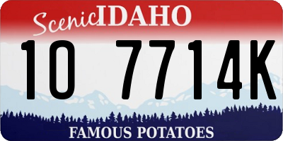 ID license plate 1O7714K
