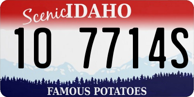 ID license plate 1O7714S