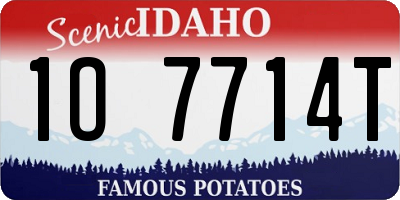 ID license plate 1O7714T
