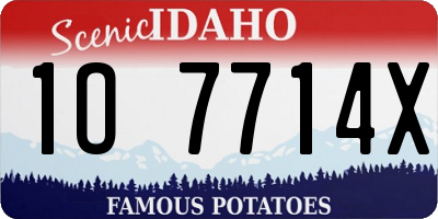 ID license plate 1O7714X