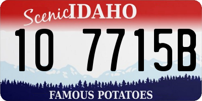 ID license plate 1O7715B