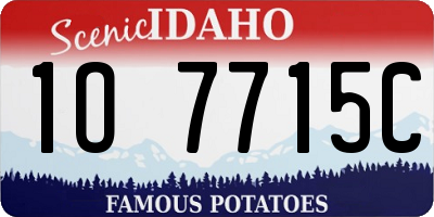 ID license plate 1O7715C