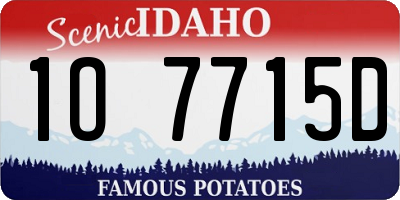 ID license plate 1O7715D