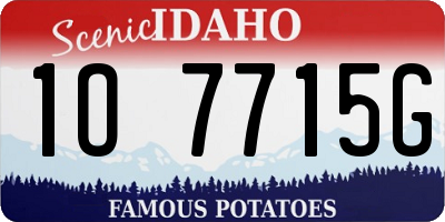 ID license plate 1O7715G