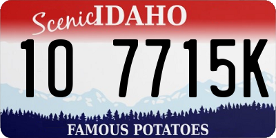 ID license plate 1O7715K