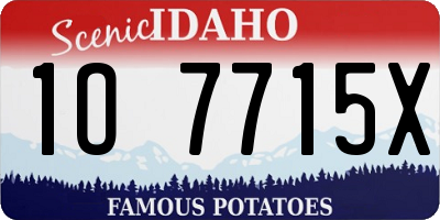 ID license plate 1O7715X