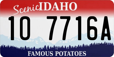 ID license plate 1O7716A
