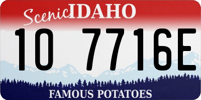 ID license plate 1O7716E