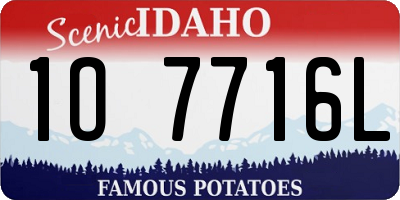 ID license plate 1O7716L