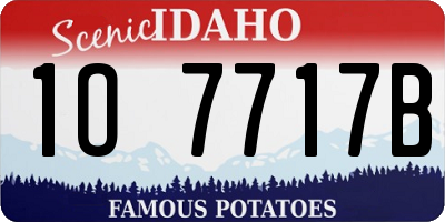 ID license plate 1O7717B