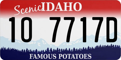 ID license plate 1O7717D