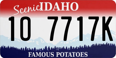 ID license plate 1O7717K