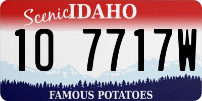 ID license plate 1O7717W