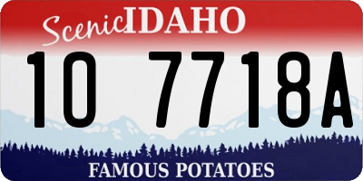 ID license plate 1O7718A