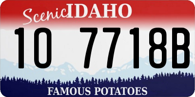 ID license plate 1O7718B