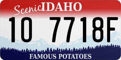 ID license plate 1O7718F