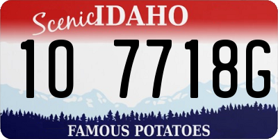 ID license plate 1O7718G