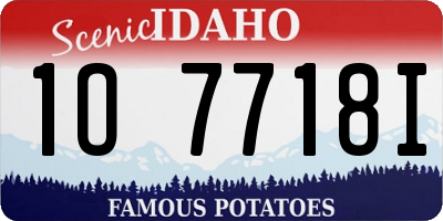 ID license plate 1O7718I