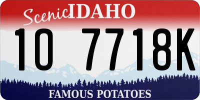 ID license plate 1O7718K