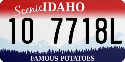 ID license plate 1O7718L