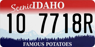 ID license plate 1O7718R