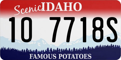 ID license plate 1O7718S