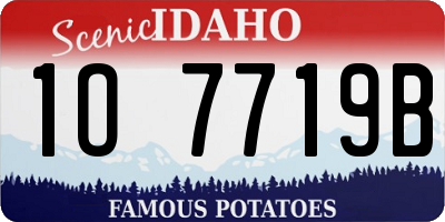 ID license plate 1O7719B