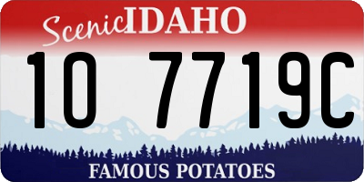 ID license plate 1O7719C