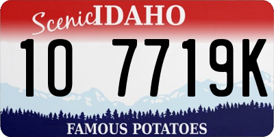 ID license plate 1O7719K