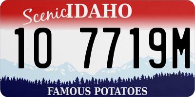 ID license plate 1O7719M