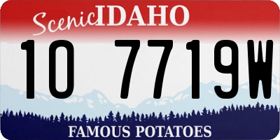 ID license plate 1O7719W